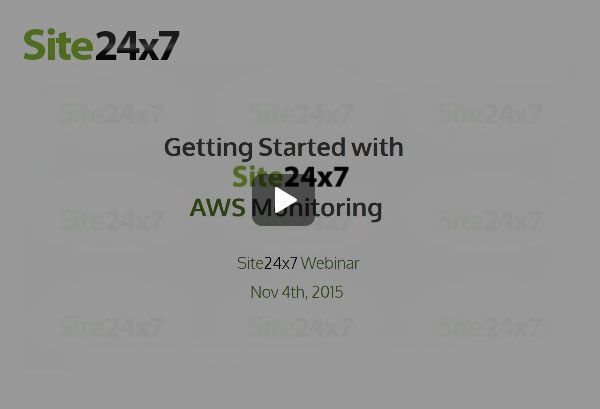 AWS Monitoring with Site24x7 AWS Monitoring with Site24x7