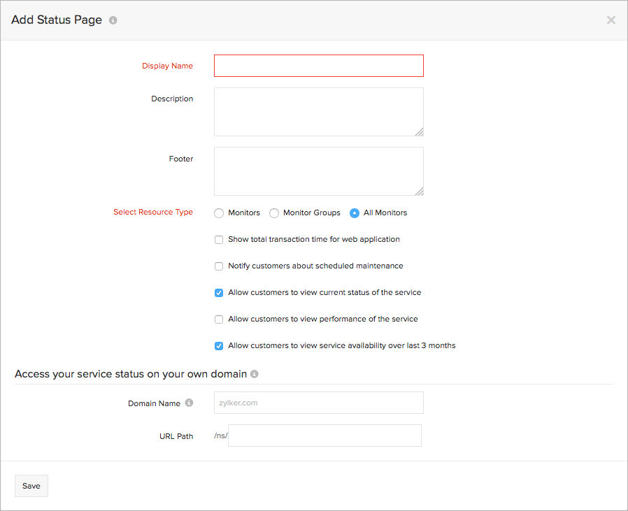 Customize Your Status Page Customize Your Status Page
