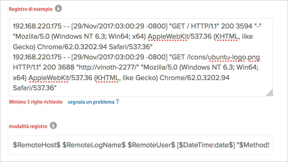 Click to Zoom Field Split of Apache webserver logs