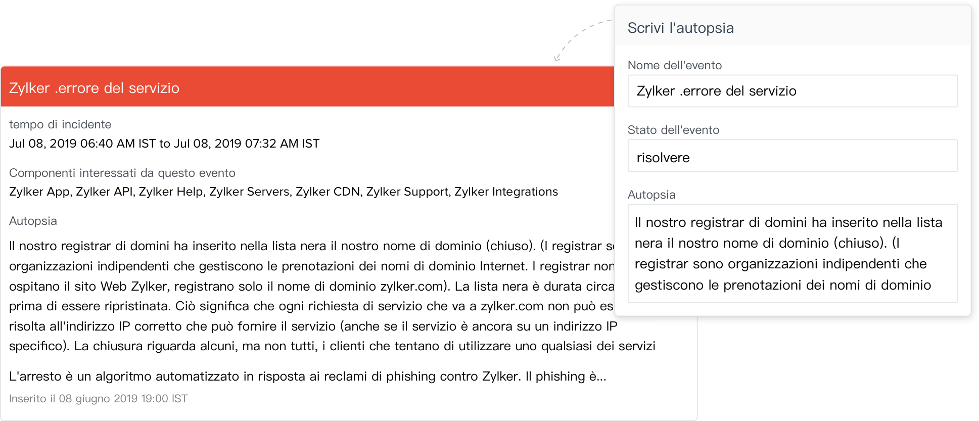 Incident response communication - Site24x7 StatusIQ