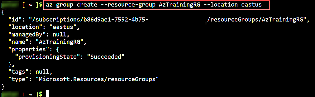 Azure resource group creation
