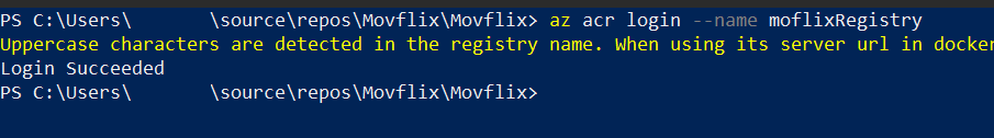 Log in to Azure container registry