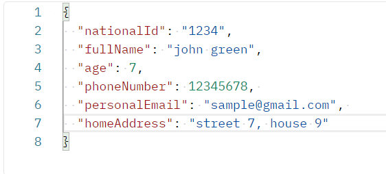 Updated JSON data in Postman.