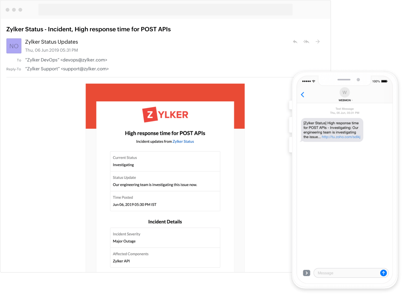 Incident communication using status pages