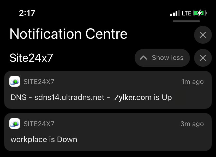 Instant alerts via push notifications on the app