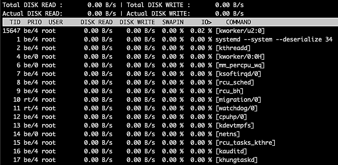 iotop output