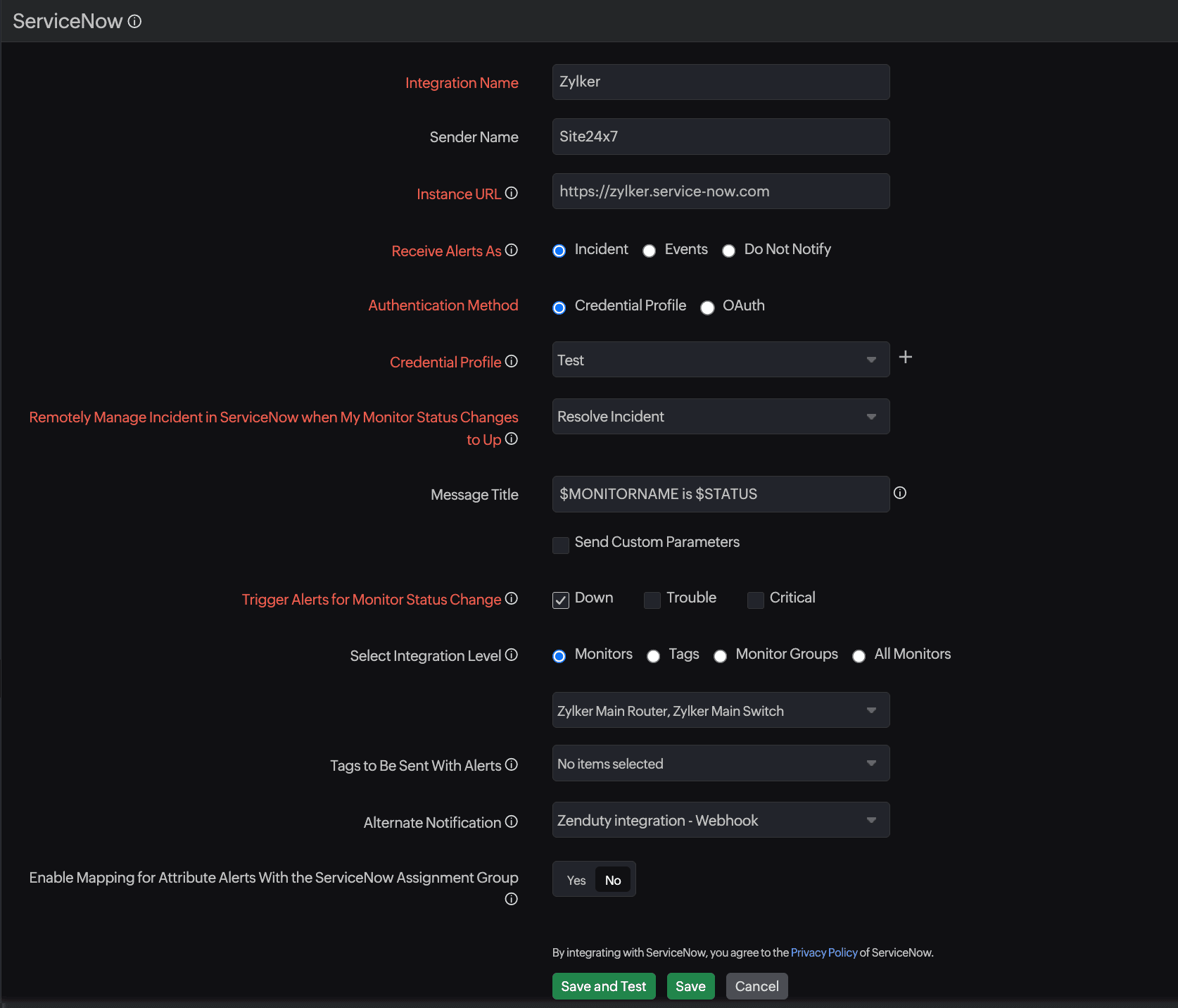 Supported ITSM integrations in Site24x7