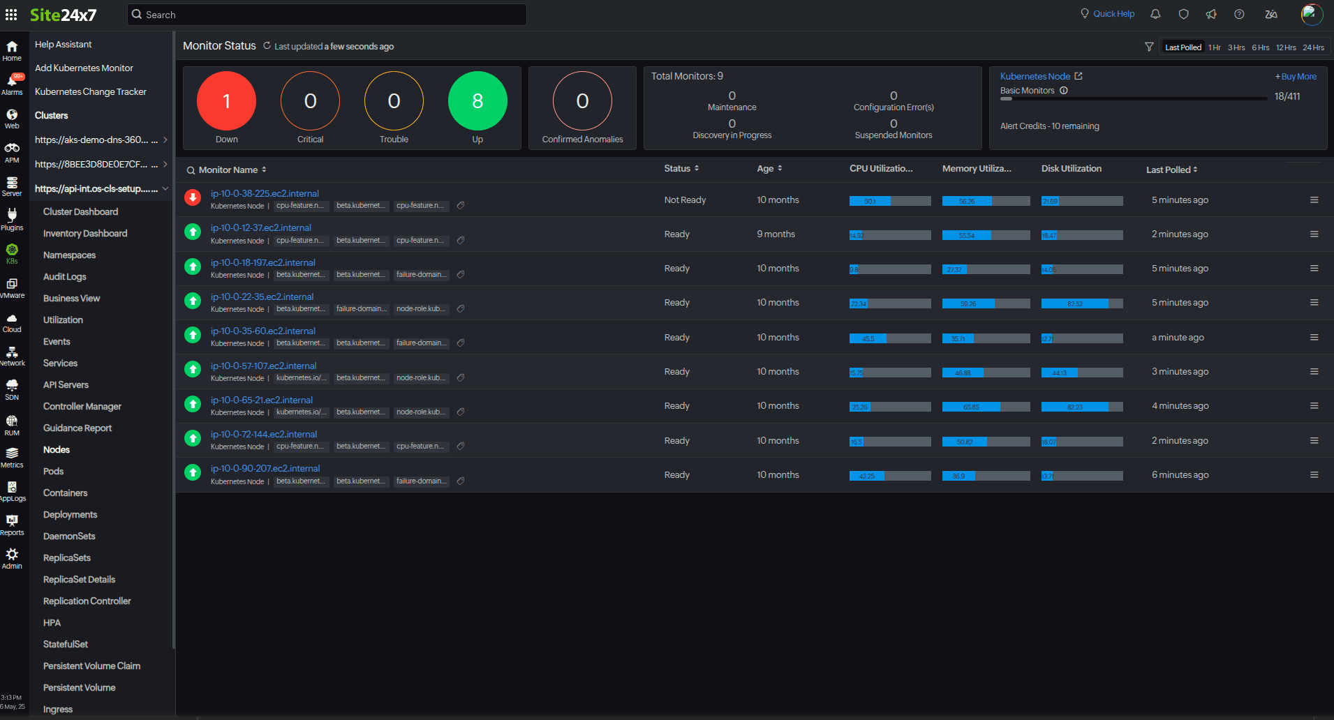 kubernetes autoscaling monitor status
