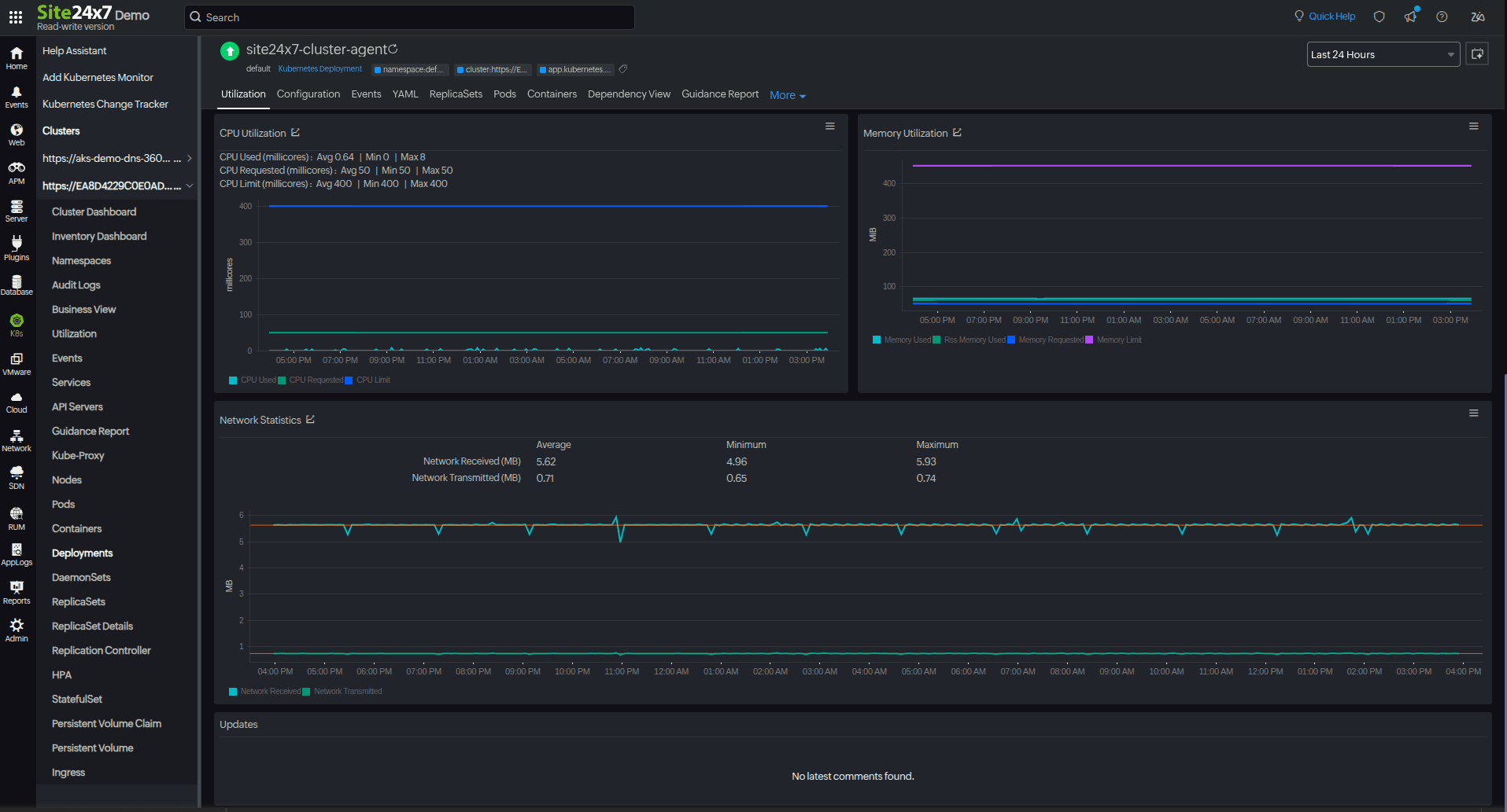 kubernetes deployment cluster agent