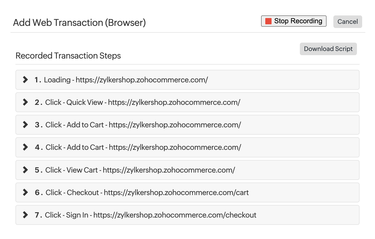 Record Transactions