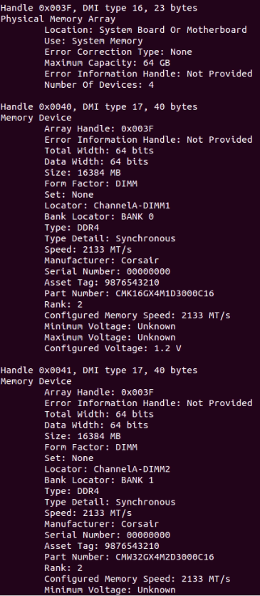 Fig. 2: dmidecode exibe informações sobre o hardware do sistema