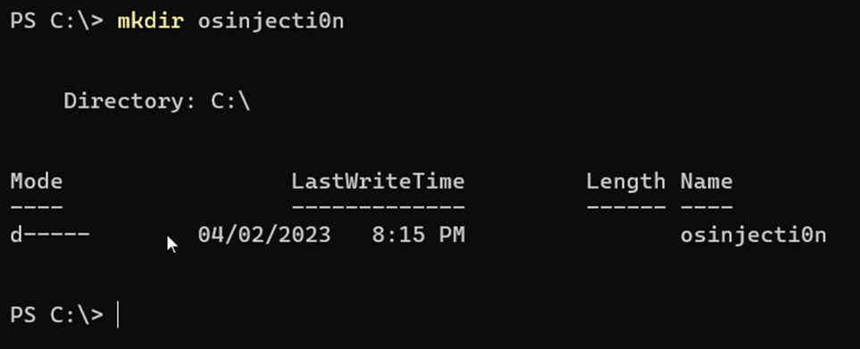 Making the osinjection directory