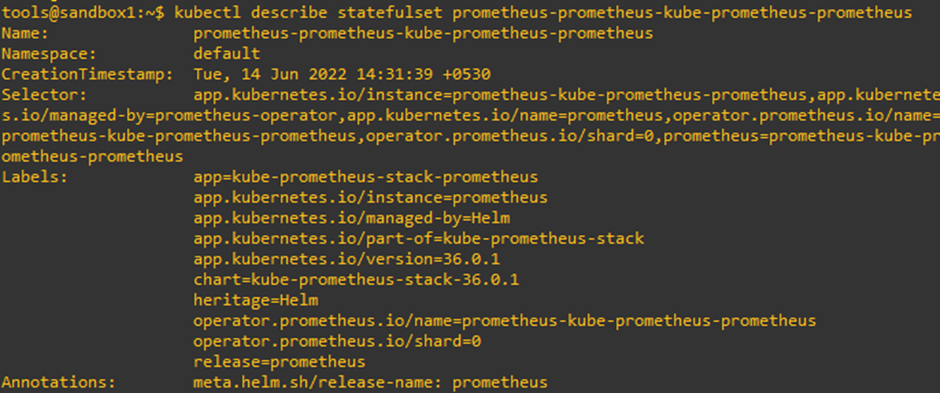 Fig. 4: Configuration of Prometheus server