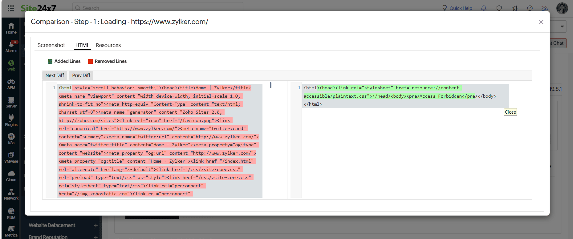 RBM HTML Comparison