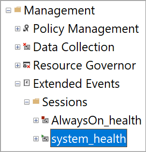Expand the Management node to access system_health