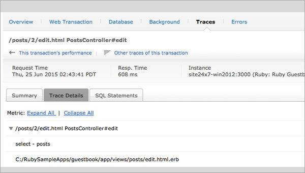 Trace Details of Transactions