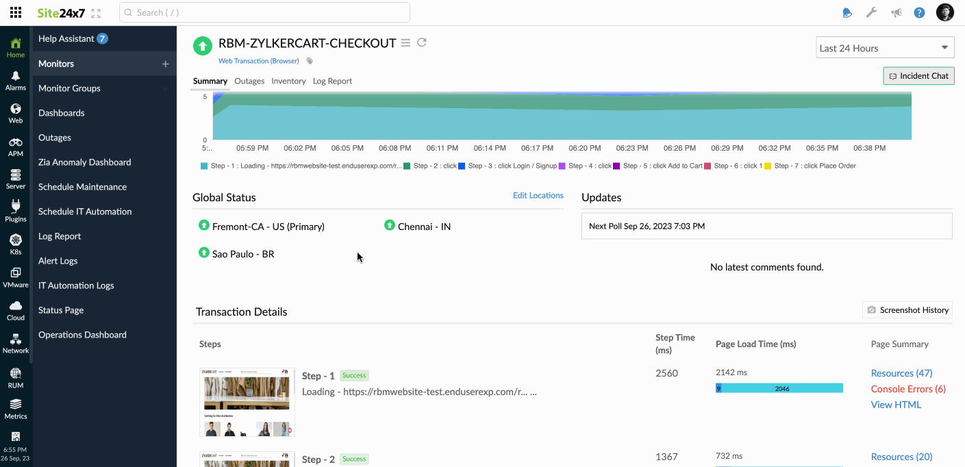 Synthetic waterfall chart
