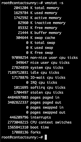 vmstat -s output